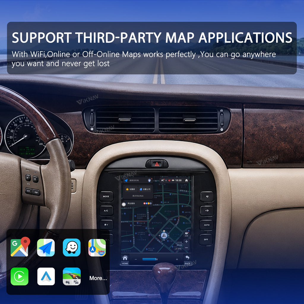VIKNAV 9.7 Inch Android Car Radio For Jaguar X-TYPE 2004-2008 Auto Stereo Screen Upgrade Wireless Carplay GPS Navigation Multimedia Player
