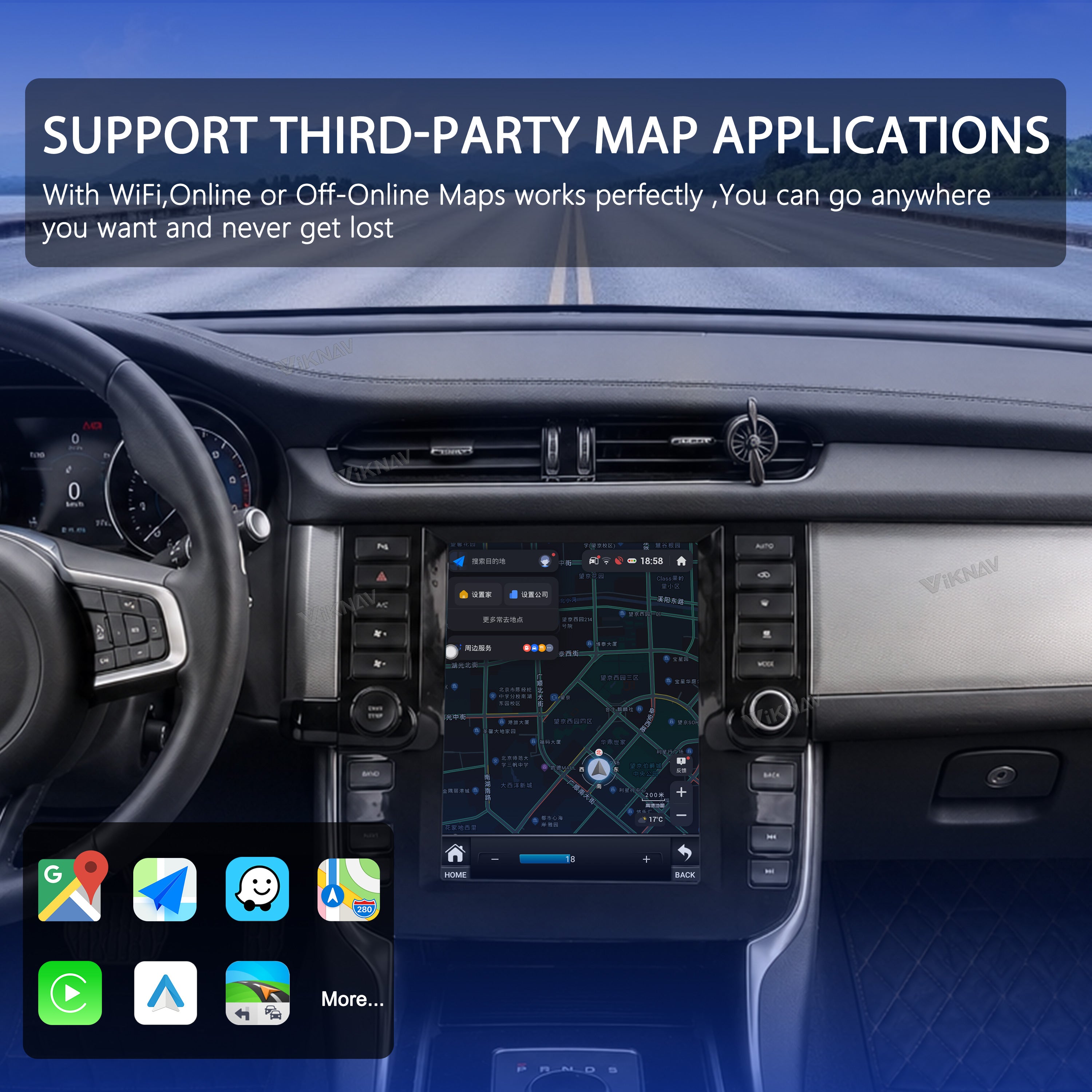 VIKNAV 9.7 Inch Android Car Radio For Jaguar XF 2016-2019 Auto Stereo Screen Upgrade Wireless Carplay GPS Navigation Multimedia Player
