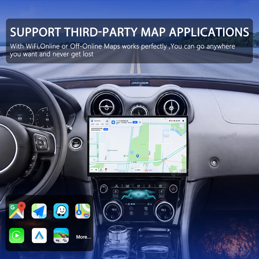VIKNAV 13 Inch Android Car Radio AC Panel for Jaguar XJ XJL XJR 2010-2019 Auto Stereo Screen Upgrade Wireless Carplay GPS Navigation Multimedia Player