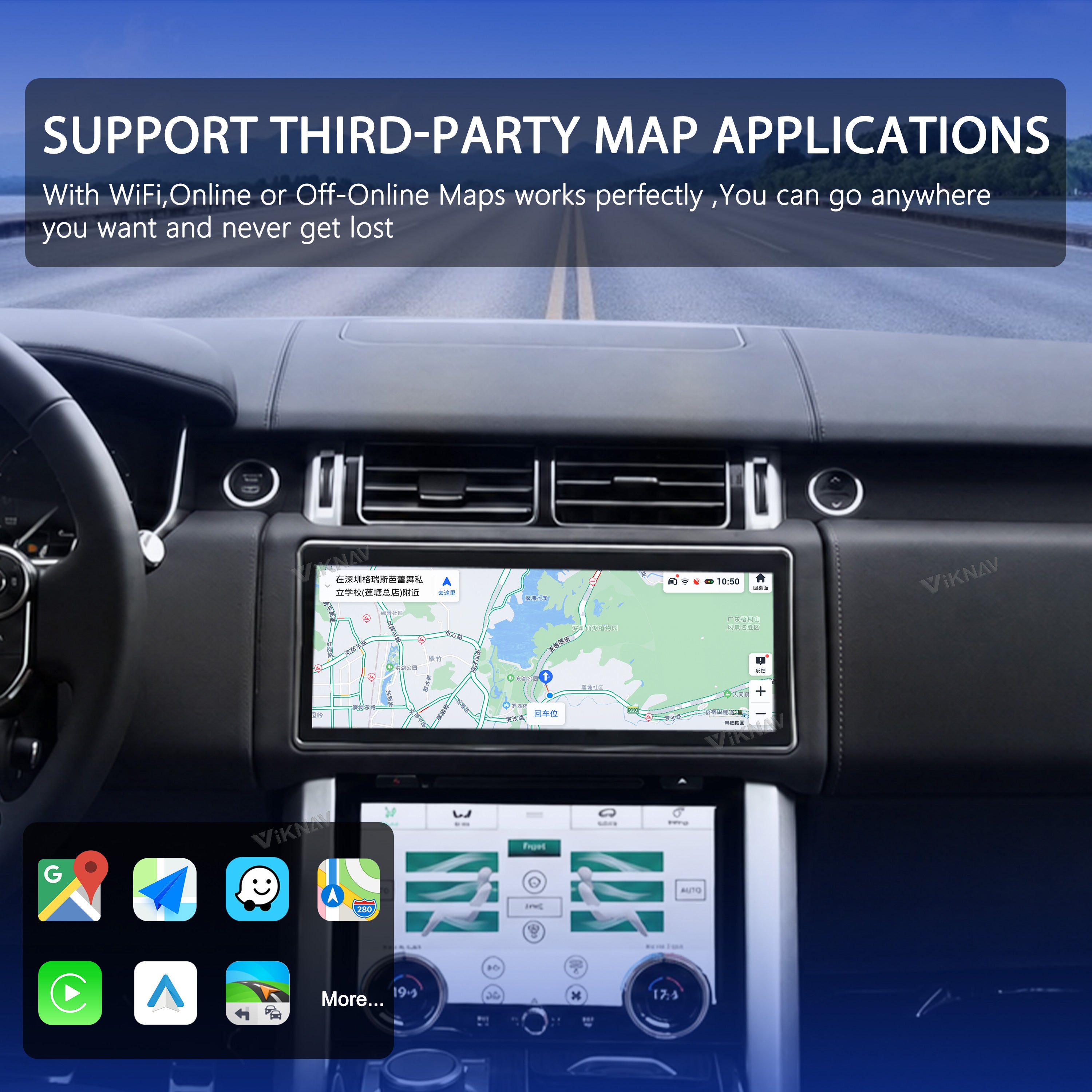 VIKNAV 12.3 Inch Android Car Radio AC panel for Land Rover Range Rover Vogue L405 2013-2017 Auto Stereo Screen Upgrade Wireless Carplay GPS Navigation Multimedia Player