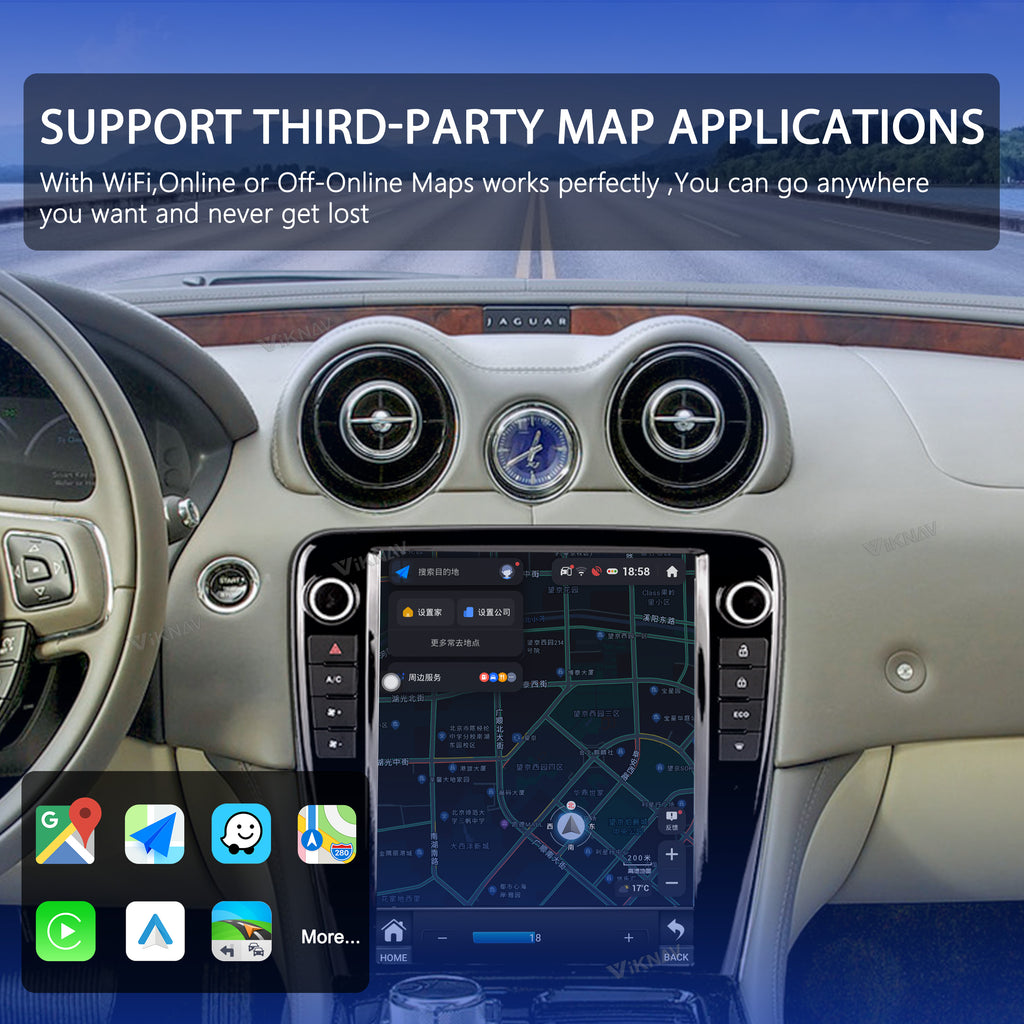 VIKNAV 12.1 Inch Android Car Radio for Jaguar XJ XJL XJR 2010-2019 Auto Stereo Screen Upgrade Wireless Carplay GPS Navigation Multimedia Player