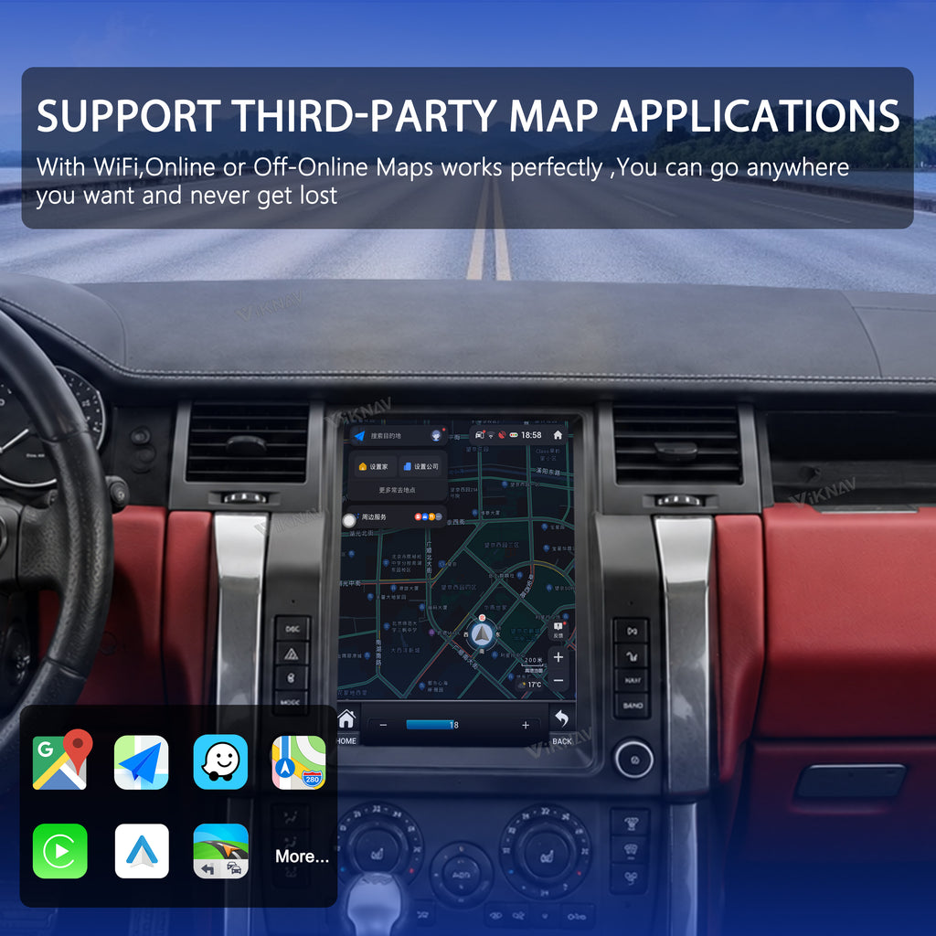 VIKNAV 12.3 Inch Android Car Radio For Land Rover Range Rover Sport 2005-2009 Auto Stereo Screen Upgrade Wireless Carplay GPS Navigation Multimedia Player