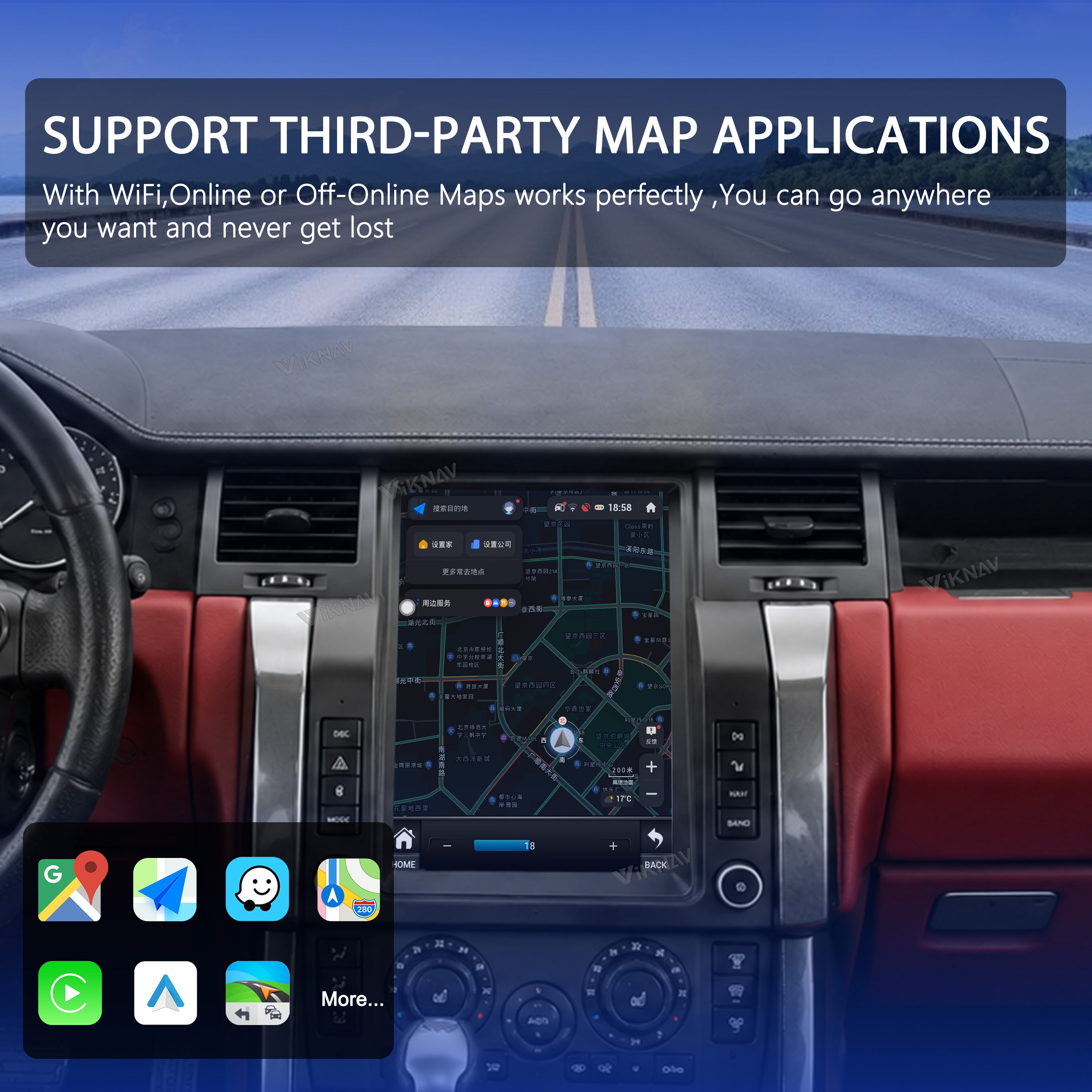 VIKNAV 12.3 Inch Android Car Radio For Land Rover Range Rover Sport 2005-2009 Auto Stereo Screen Upgrade Wireless Carplay GPS Navigation Multimedia Player