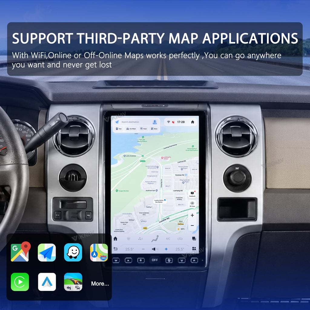 VIKNAV 12.1 Inch Android Car Radio For Ford F150 Raptor 2009-2012 Auto Stereo Screen Upgrade
