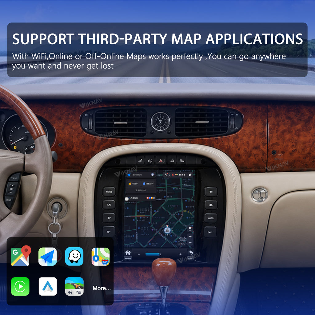 VIKNAV 9.7 Inch Android Car Radio For Jaguar XJ XJL 2004-2008 Auto Stereo Screen Upgrade Wireless Carplay GPS Navigation Multimedia Player