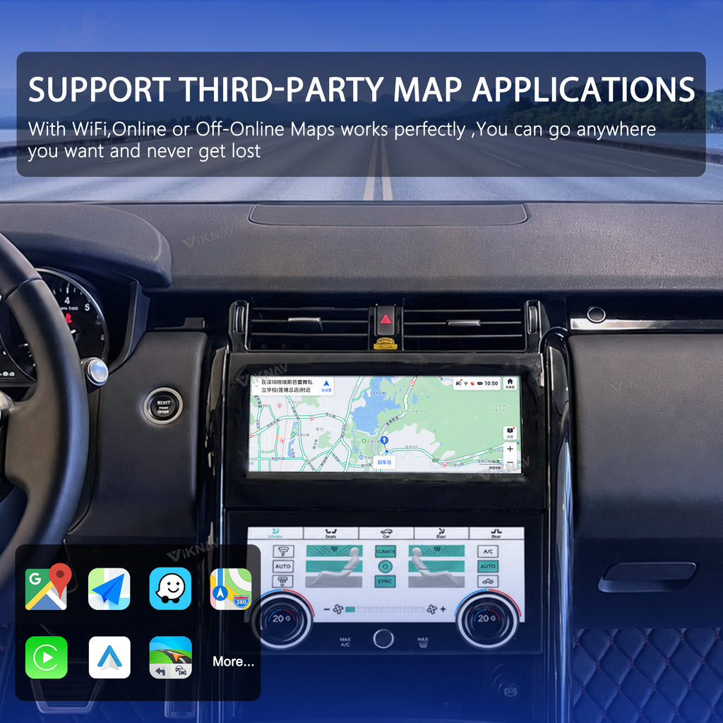 VIKNAV 10.25 Inch Android Car Radio And AC panel for Land Rover Range Rover Discovery 5 2017-2020 Auto Stereo Screen Upgrade Wireless Carplay GPS Navigation Multimedia Player