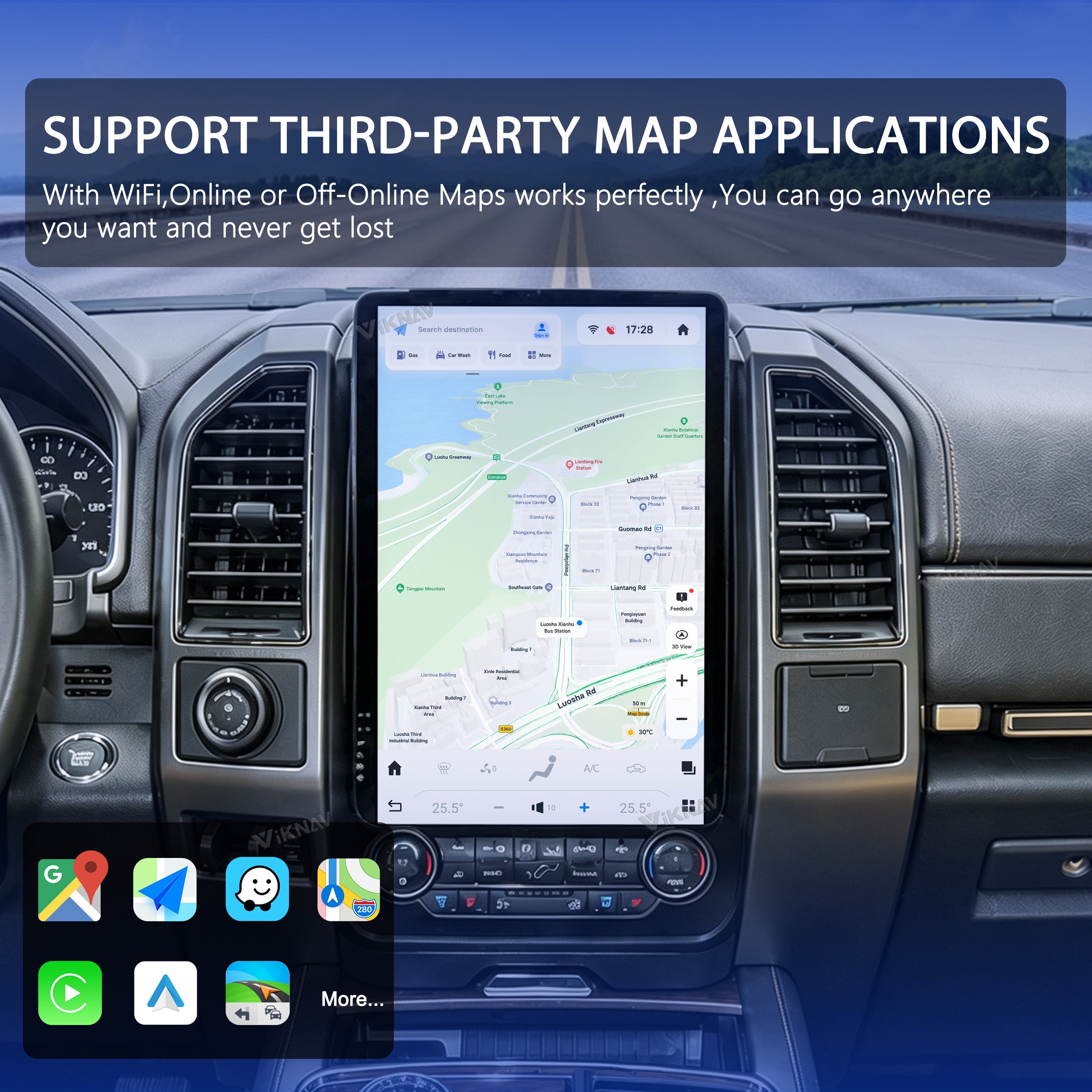 VIKNAV 14.4 Inch Android Car Radio For Ford Expedition 2015-2022 Auto Stereo Screen Upgrade