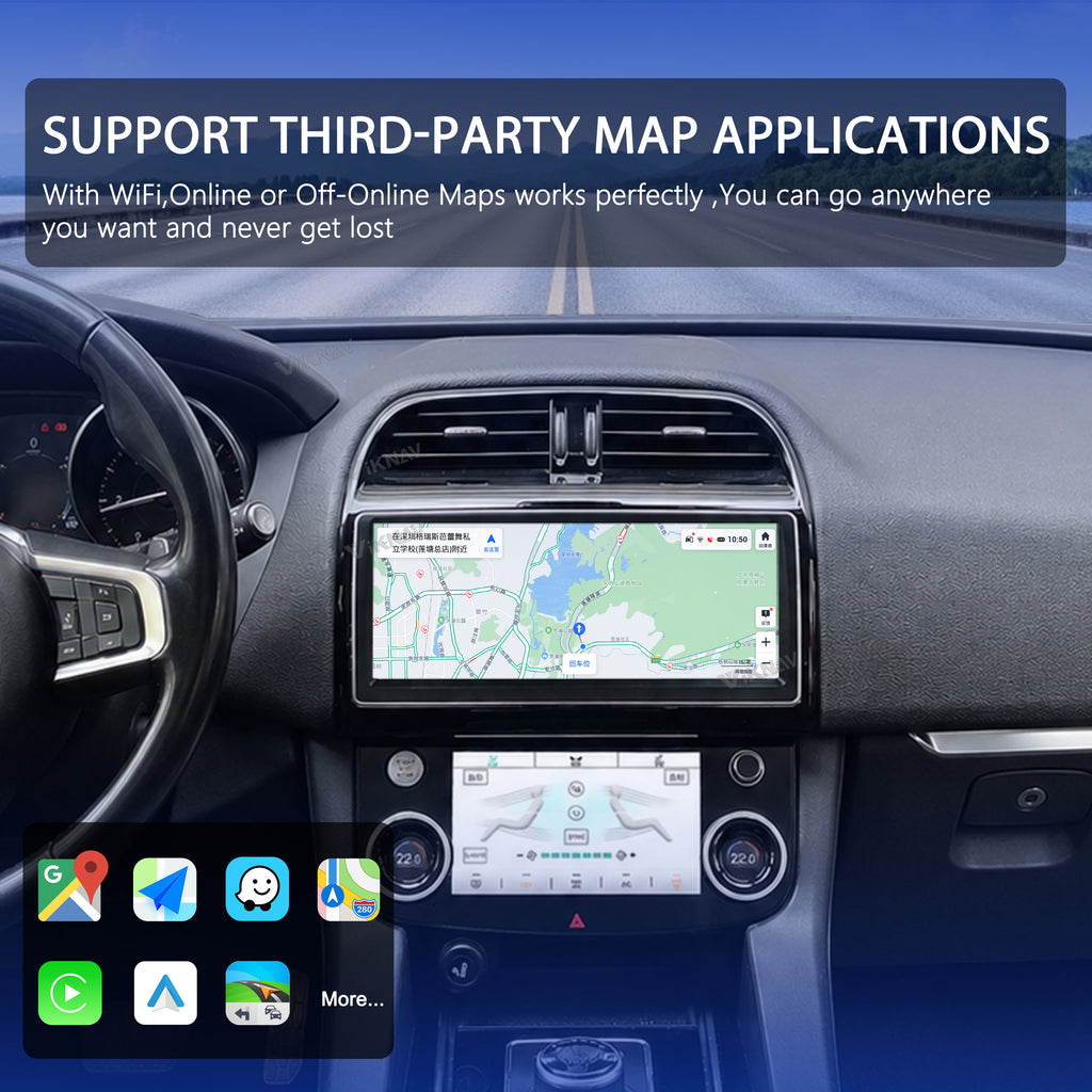 VIKNAV 10.25 Inch Android Car Radio AC Panel For Jaguar XE XEL XF F-PACE 2016-2019 Auto Stereo Screen Upgrade Wireless Carplay GPS Navigation Multimedia Player