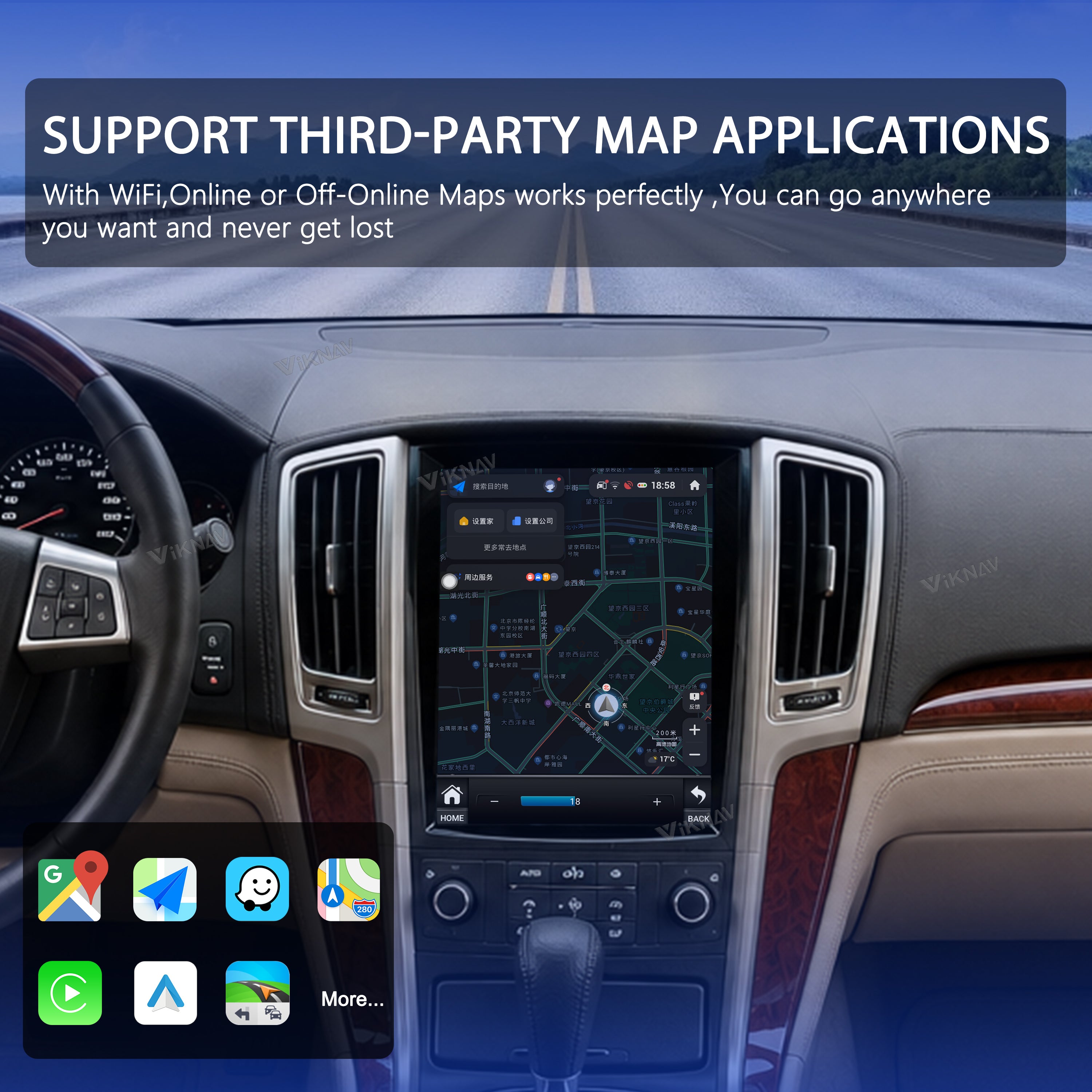 VIKNAV 9.7 Inch Android Car Radio For Cadillac SLS 2007-2012 Auto Stereo Screen Upgrade Wireless Carplay GPS Navigation Multimedia Player