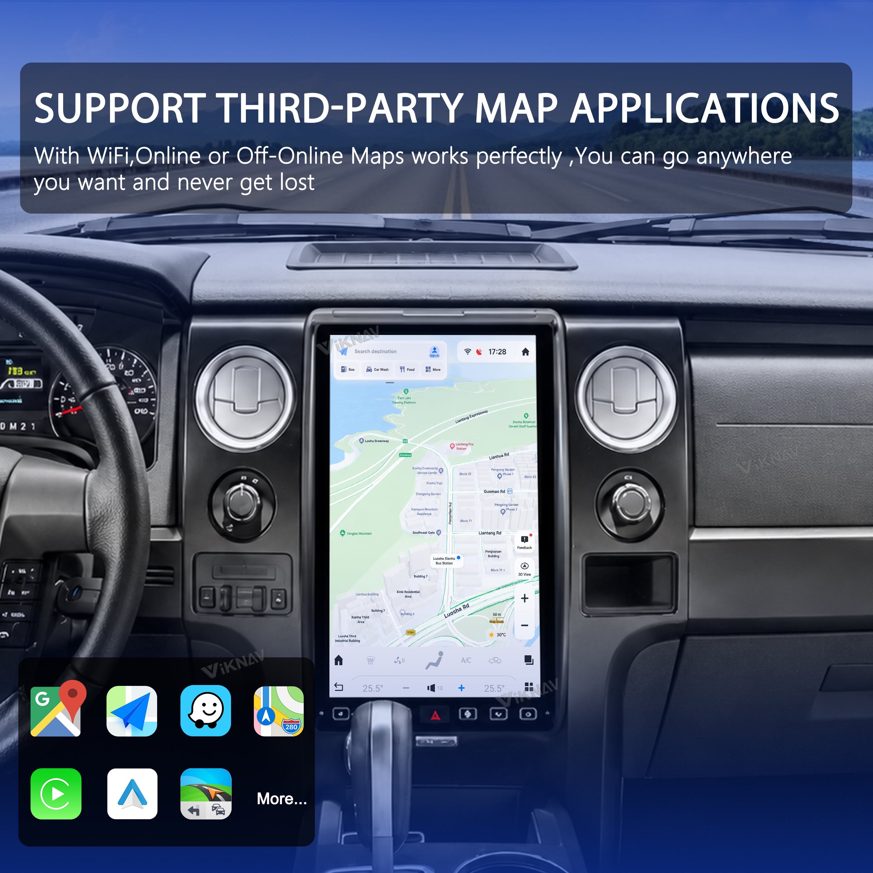 VIKNAV 14.4 Inch Android Car Radio For Ford F150 F250 F450 Raptor 2013-2014 Auto Stereo Screen Upgrade