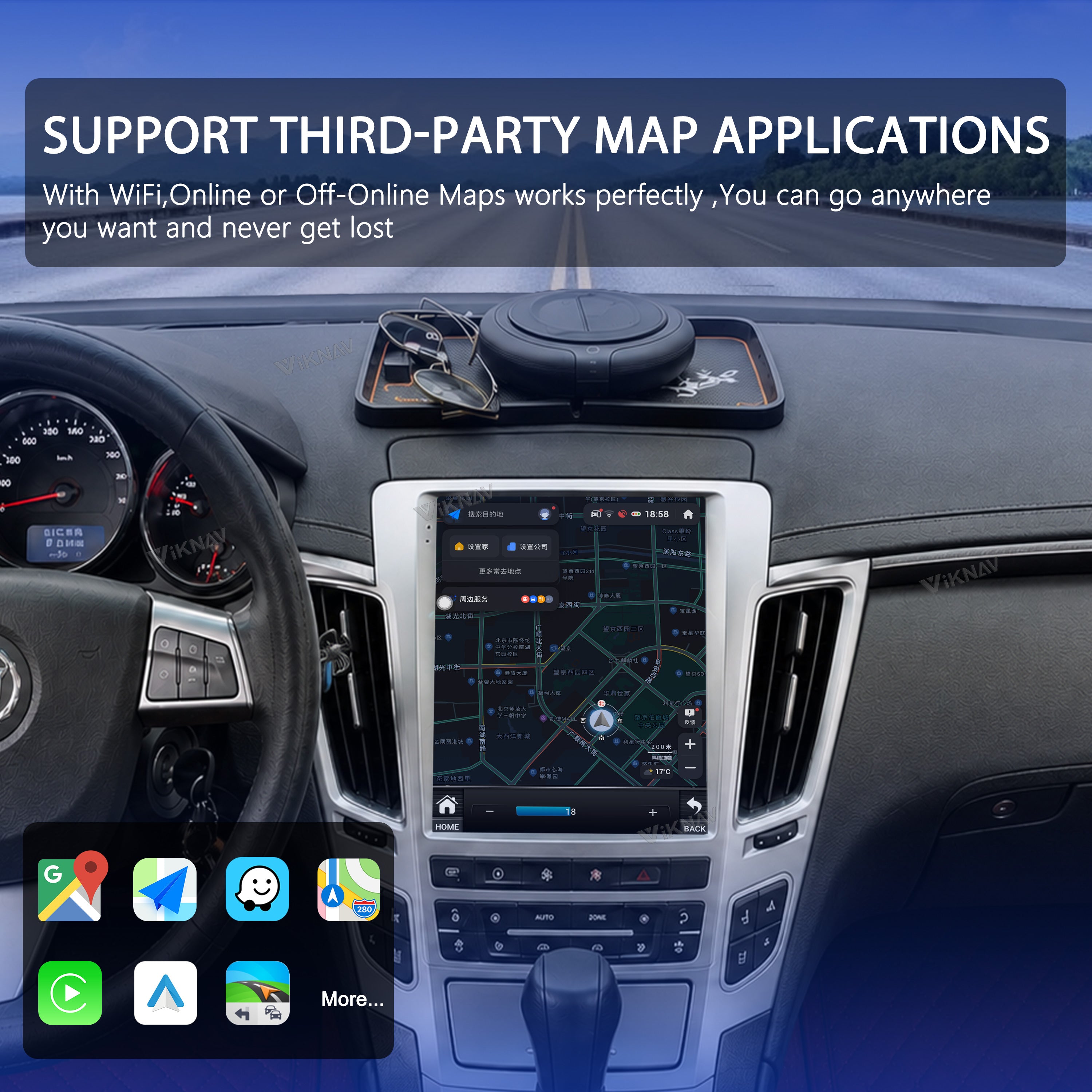 VIKNAV 9.7 Inch Android Car Radio For Cadillac CTS 2008-2013 Auto Stereo Screen Upgrade Wireless Carplay GPS Navigation Multimedia Player