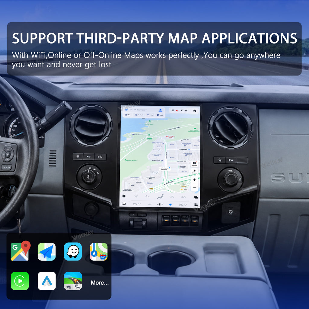 VIKNAV 12.1 Inch Android Car Radio For Ford F250 F350 F450 F650 2009-2014 Auto Stereo Screen Upgrade