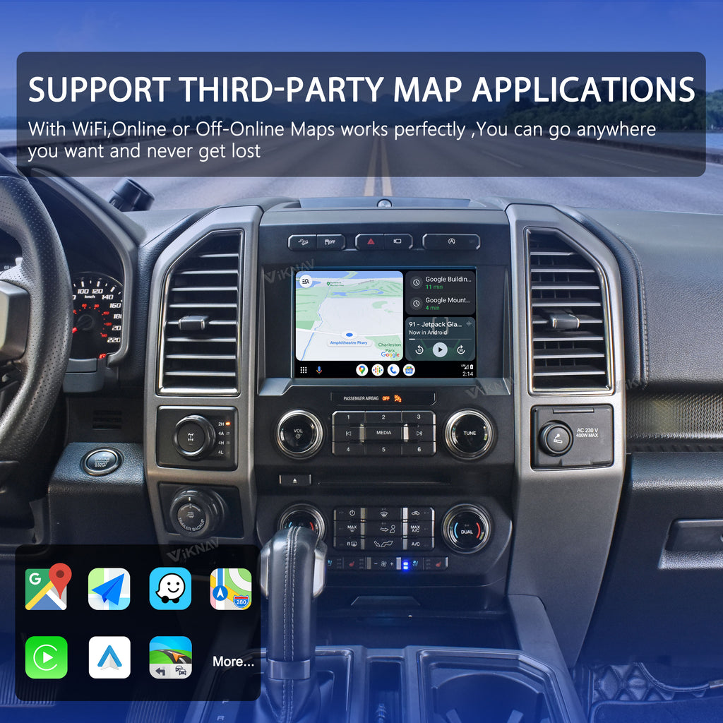 VIKNAV Linux Carplay Android Auto Decoder Box For Ford F150 Raptor Expedition Explorer Mustang Mondeo Fusion Escape Focus Edge C-max SYNC2 SYNC3