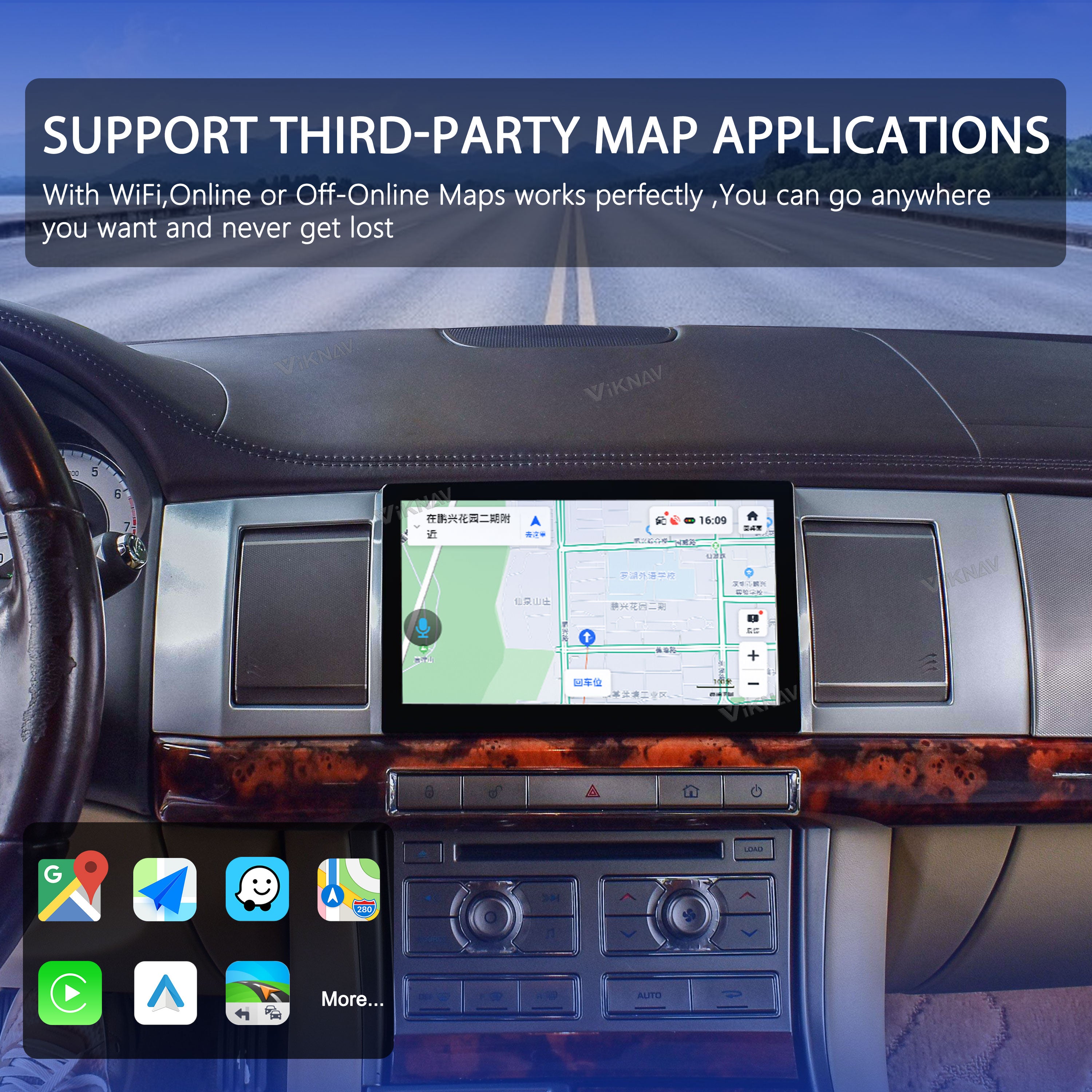 VIKNAV 8 Inch Android Car Radio For Jaguar XF 2009-2015 Auto Stereo Screen Upgrade Wireless Carplay GPS Navigation Multimedia Player