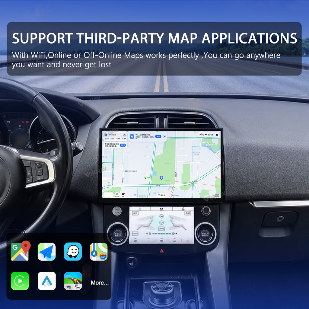 VIKNAV 13 Inch Android Car Radio AC Panel For Jaguar XE XEL XF F-PACE 2016-2019 Auto Stereo Screen Upgrade Wireless Carplay GPS Navigation Multimedia Player