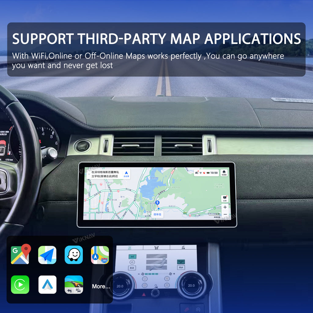 VIKNAV 12.3 Inch Android Car Radio AC panel for Land Rover Range Rover Evoque L538 2013-2017 Auto Stereo Screen Upgrade Wireless Carplay GPS Navigation Multimedia Player