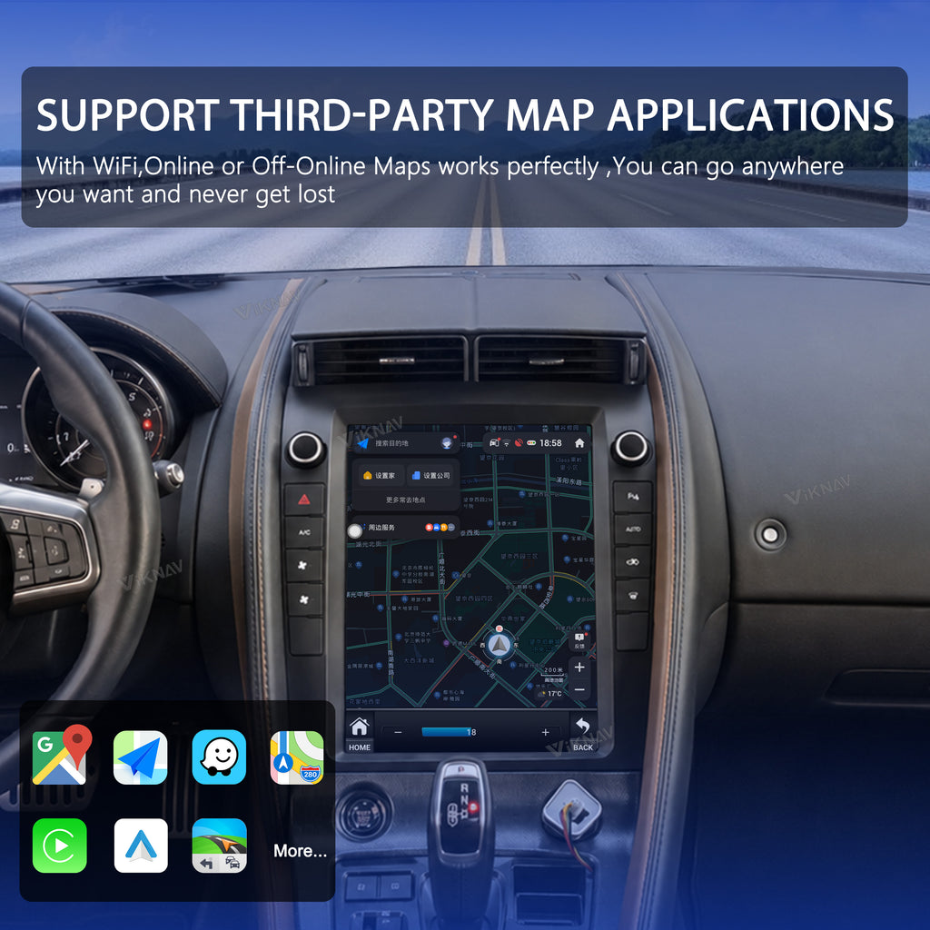 VIKNAV 12.1 Inch Android Car Radio For Jaguar F-TYPE 2013-2014 Auto Stereo Screen Upgrade Wireless Carplay GPS Navigation Multimedia Player