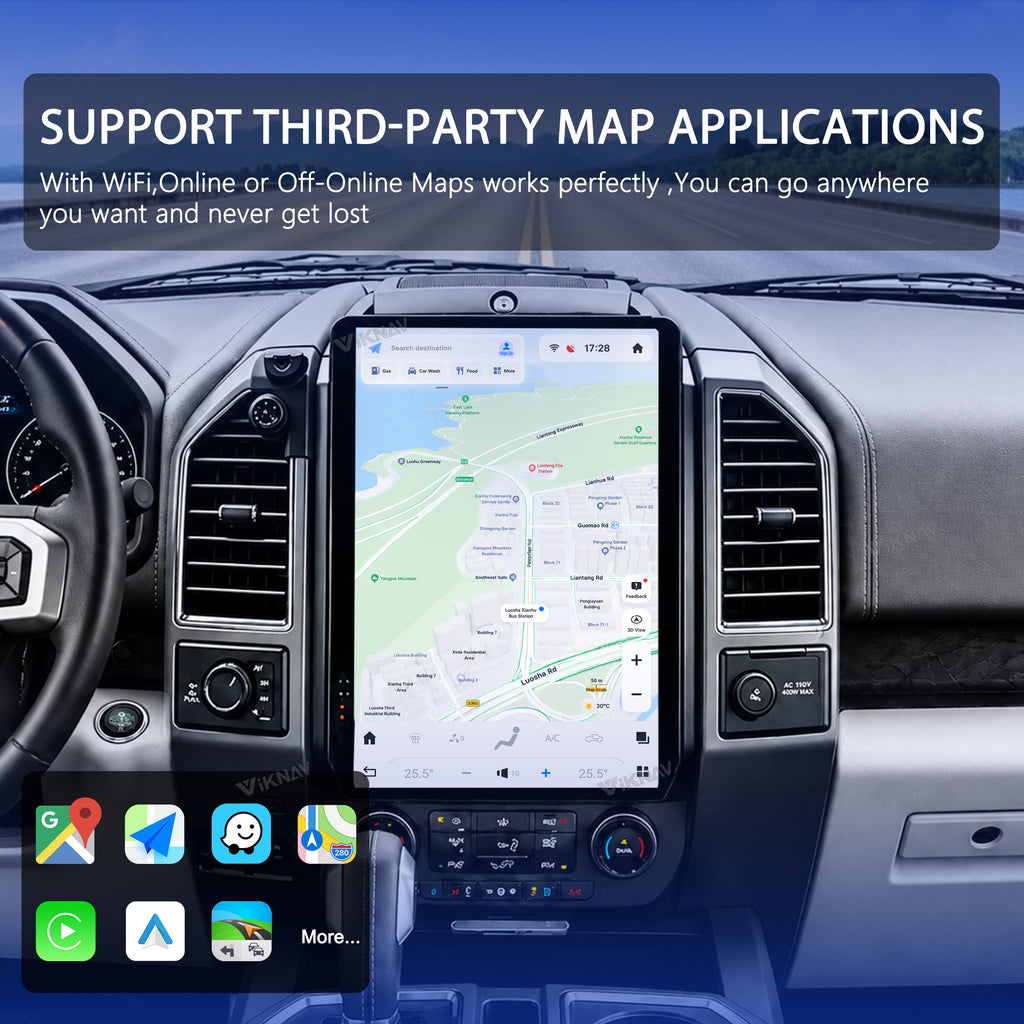 VIKNAV 14.4 Inch Android Car Radio For Ford F150 F250 F450 Raptor 2015-2020 Auto Stereo Screen Upgrade