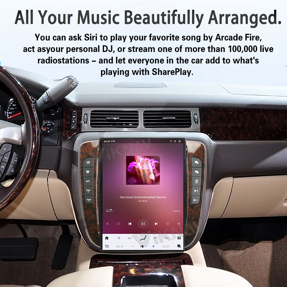 Viknav 14 inch Touch Screen Android Car Radio For GMC YUKON/Chevy Suburban Tahoe 2007-2013 Wireless Carplay GPS Navigation With 15.1 Inch Car Digital Cluster