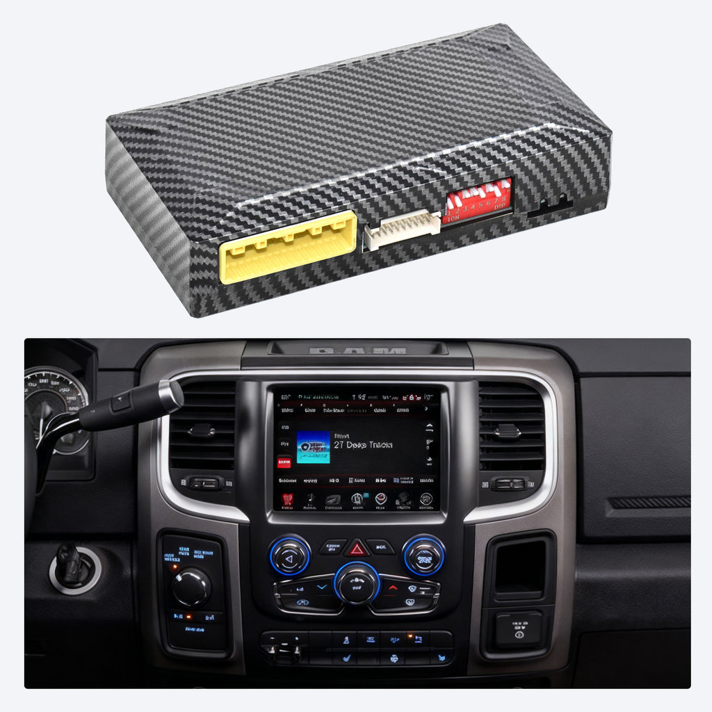VIKNAV Wireless CarPlay Android Auto Decoder Linux Interface Box Upgrade for Dodge Ram 2013-2018