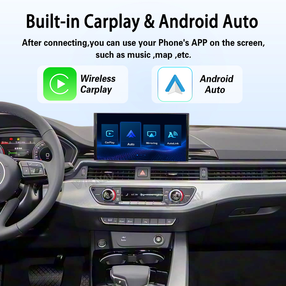 Viknav Linux System Decoder Box for AUDI A3 A4 A5 Q3 Q5 2019-2023 Upgrade Interface Wireless Carplay Android Auto Decoding Box Autolink Airplay