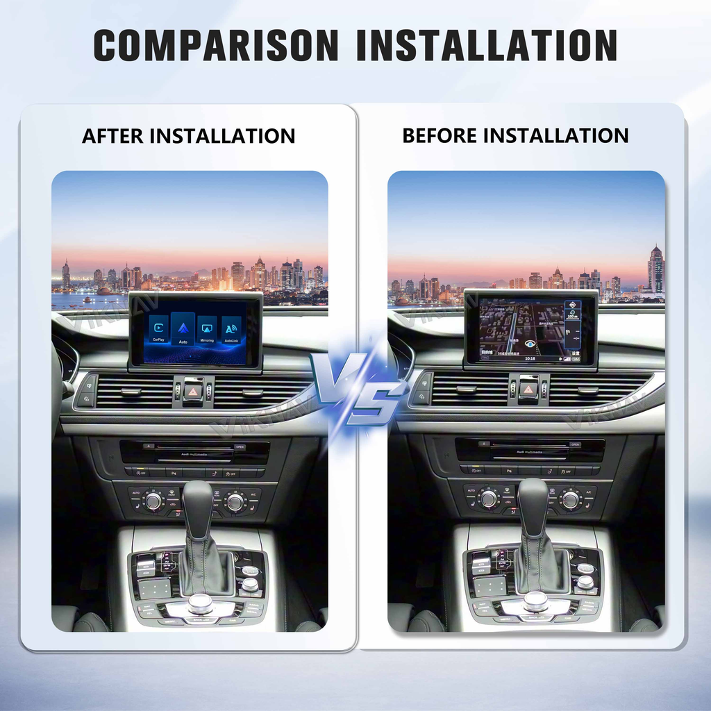 Viknav Linux System Decoder Box for AUDI A6 A7 2009-2018 Upgrade Interface Wireless Carplay Android Auto Decoding Box Autolink Airplay