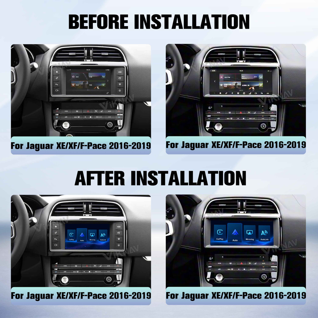 Viknav Linux System Decoder Box For Jaguar XE XF F-Pace 2016-2019 OEM Harman System Upgrade Interface Wireless Carplay Android Auto Decoder Box Autolink Airplay