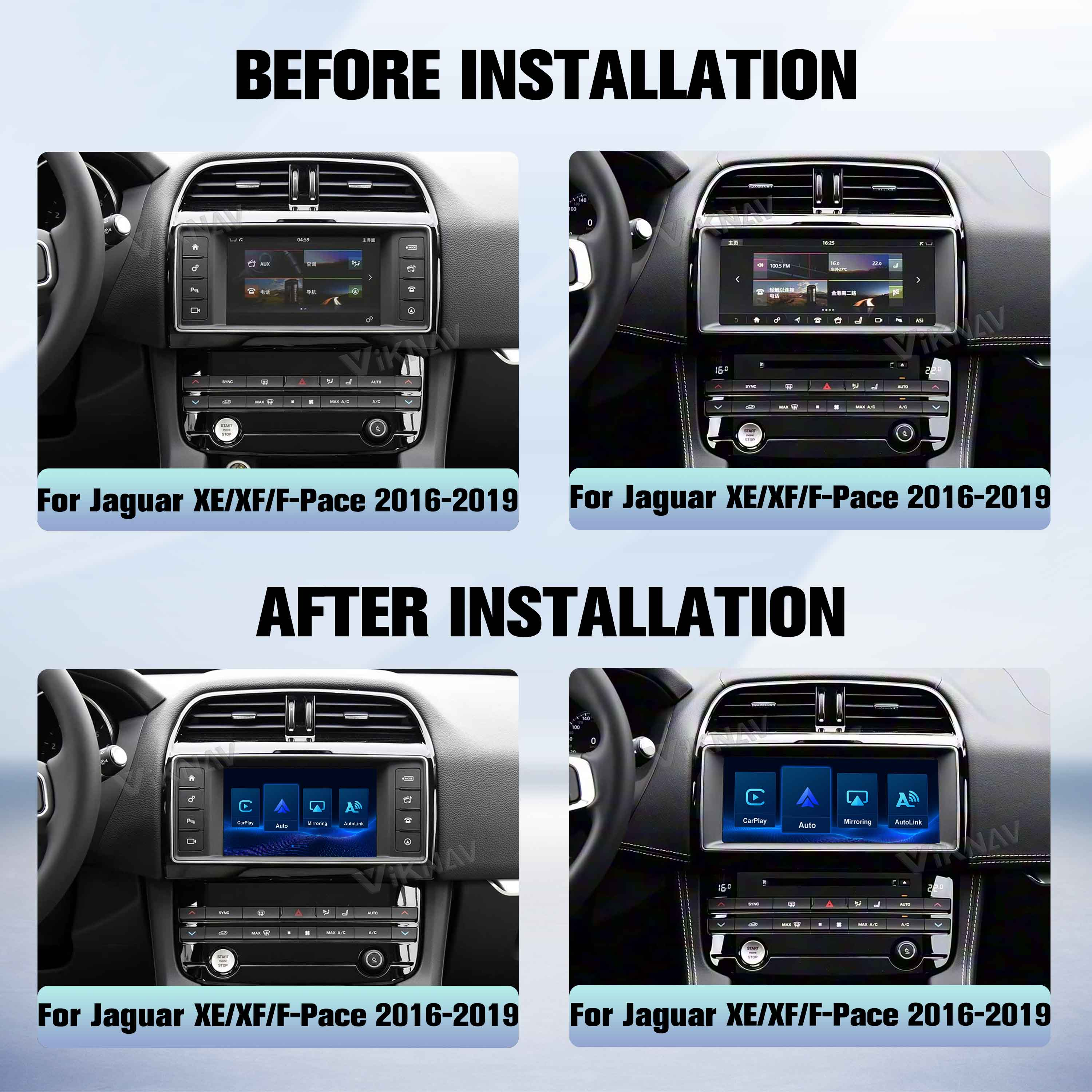 Viknav Linux System Decoder Box For Jaguar XE XF F-Pace 2016-2019 OEM Harman System Upgrade Interface Wireless Carplay Android Auto Decoder Box Autolink Airplay