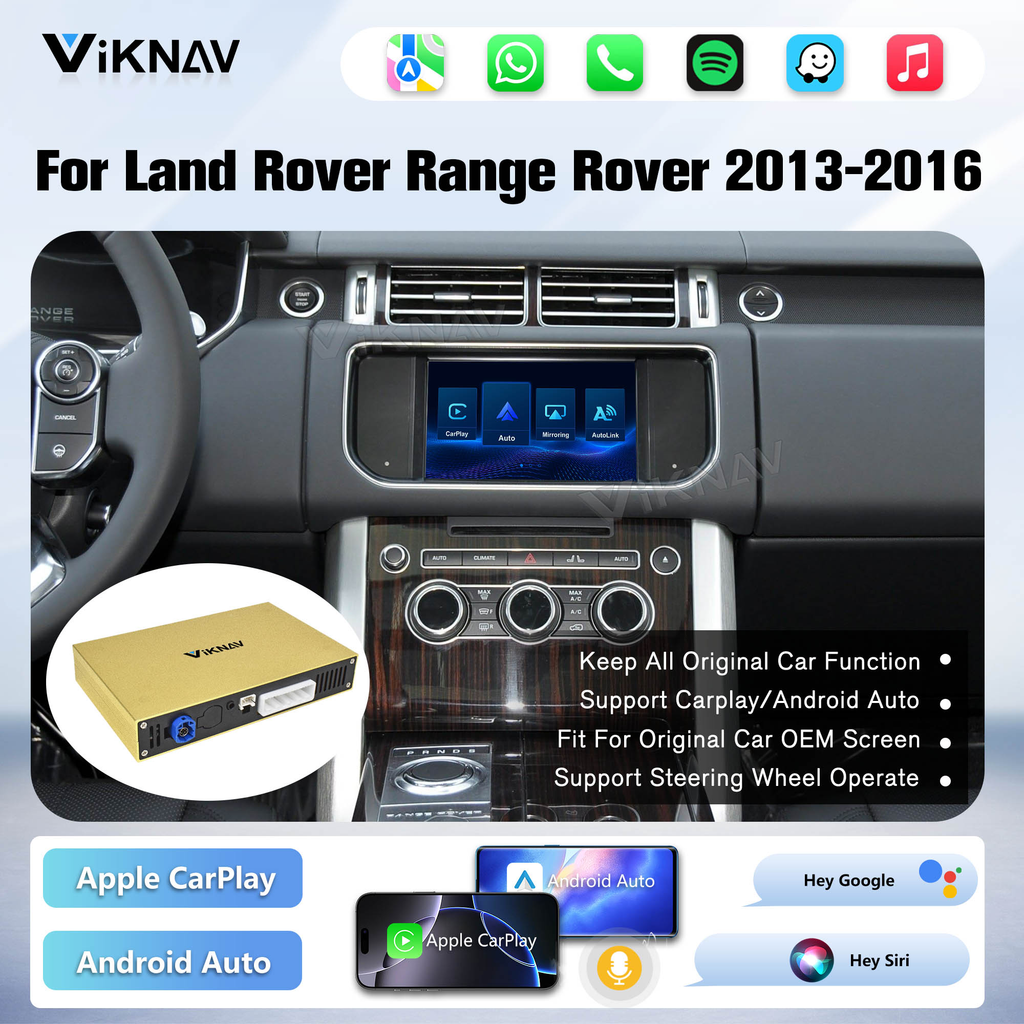 Viknav Linux System Decoder Box For Land Rover Range Rover 2013-2016 OEM Harman System Upgrade Interface Wireless Carplay Android Auto Decoder Box Autolink Airplay