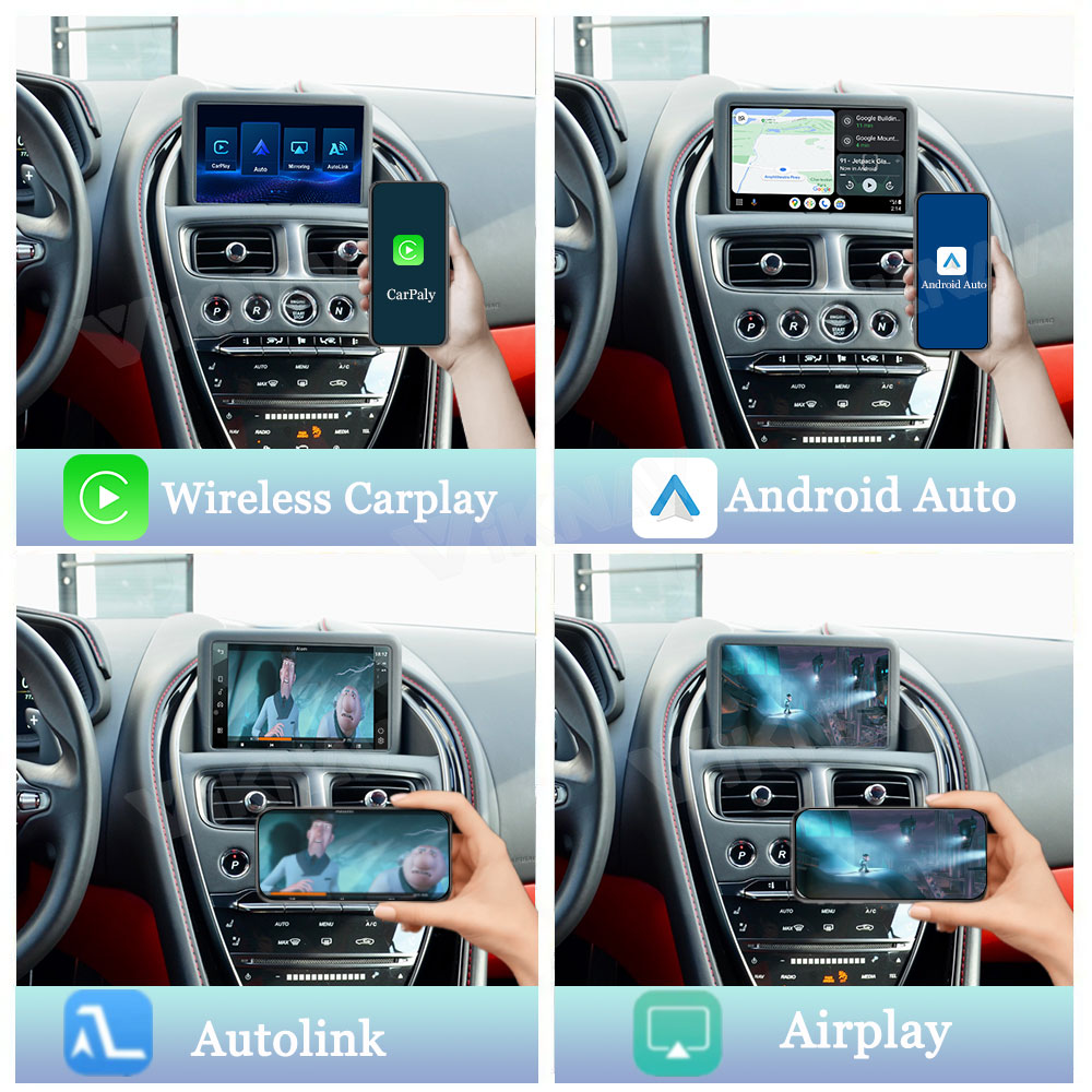 Viknav Linux System Decoder Box for Aston Martin DB11 Vantage Upgrade Interface Wireless Carplay Android Auto Decoding Box Autolink Airplay