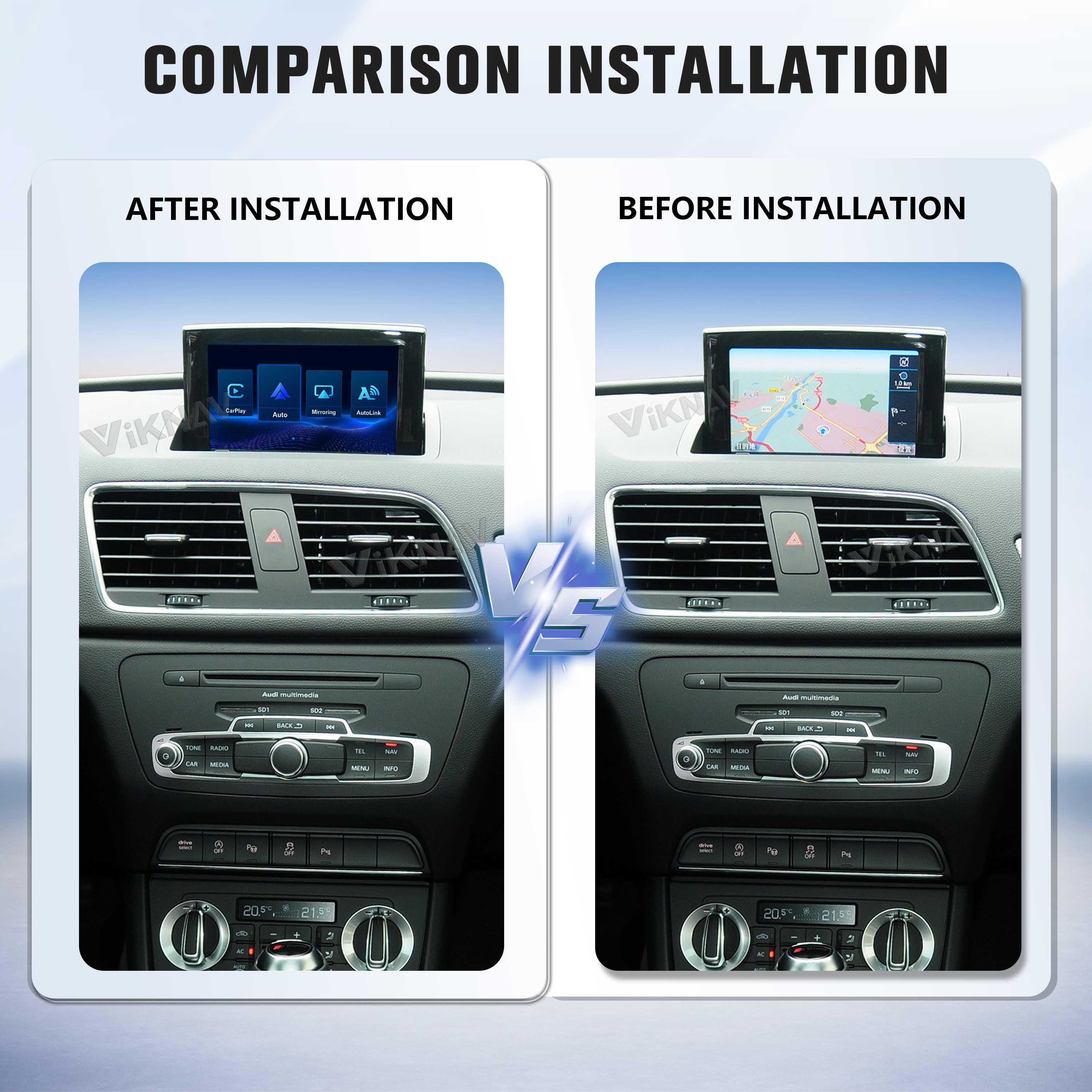 Viknav Linux System Decoder Box for AUDI A1 Q3 2012-2018 Upgrade Interface Wireless Carplay Android Auto Decoding Box Autolink Airplay