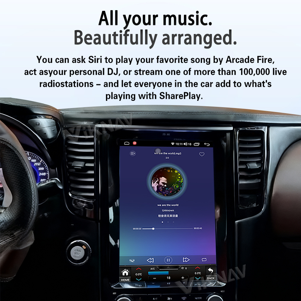 Viknav Android 12.1 inch Car Stereo For Infiniti FX35 2003-2008 Wireless CarPlay & Android Auto GPS Navigation Head Unit