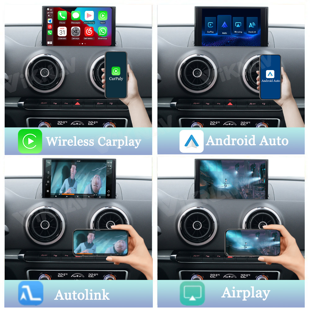 Viknav Linux System Decoder Box for AUDI A3 A4L A5 Q2L Q5L Q7 2014-2021 Upgrade Interface Wireless Carplay Android Auto Decoding Box Autolink Airplay