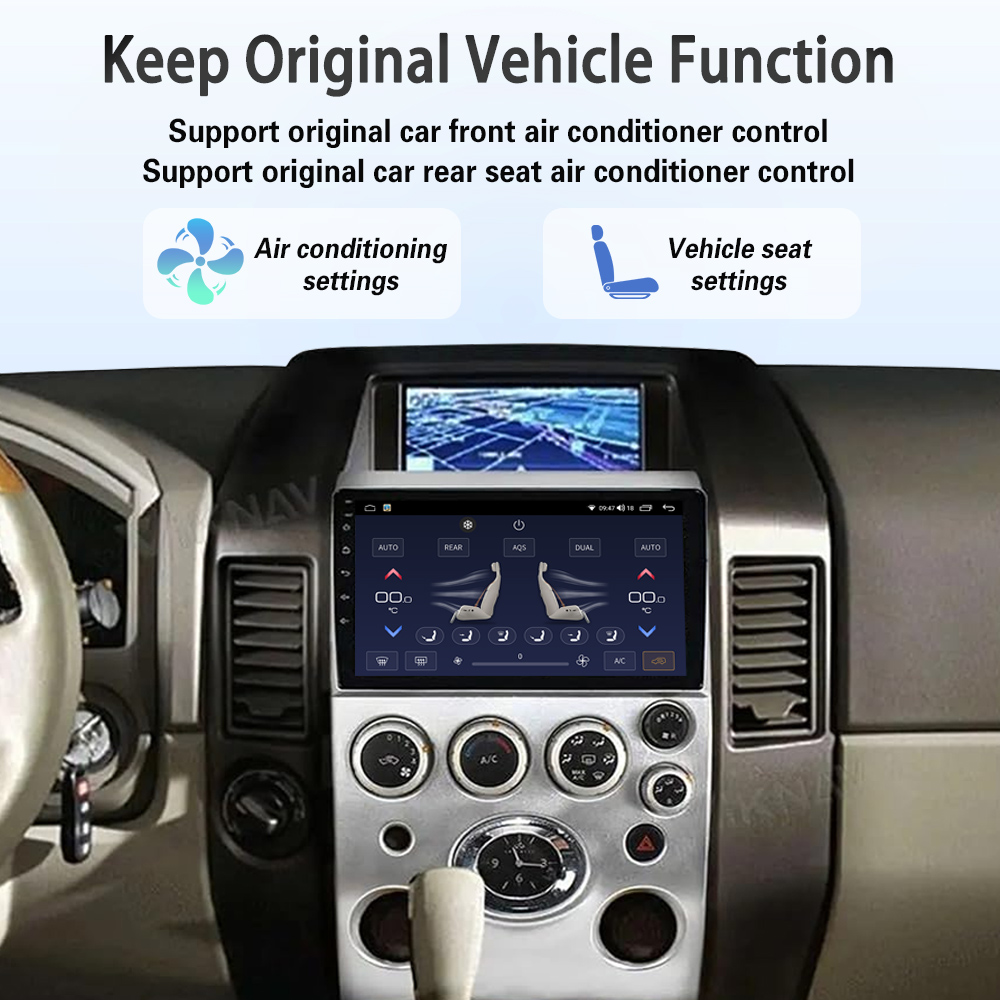 Viknav Android 9 inch Car Stereo For Infiniti QX56 2004-2009 Wireless CarPlay & Android Auto GPS Navigation Head Unit