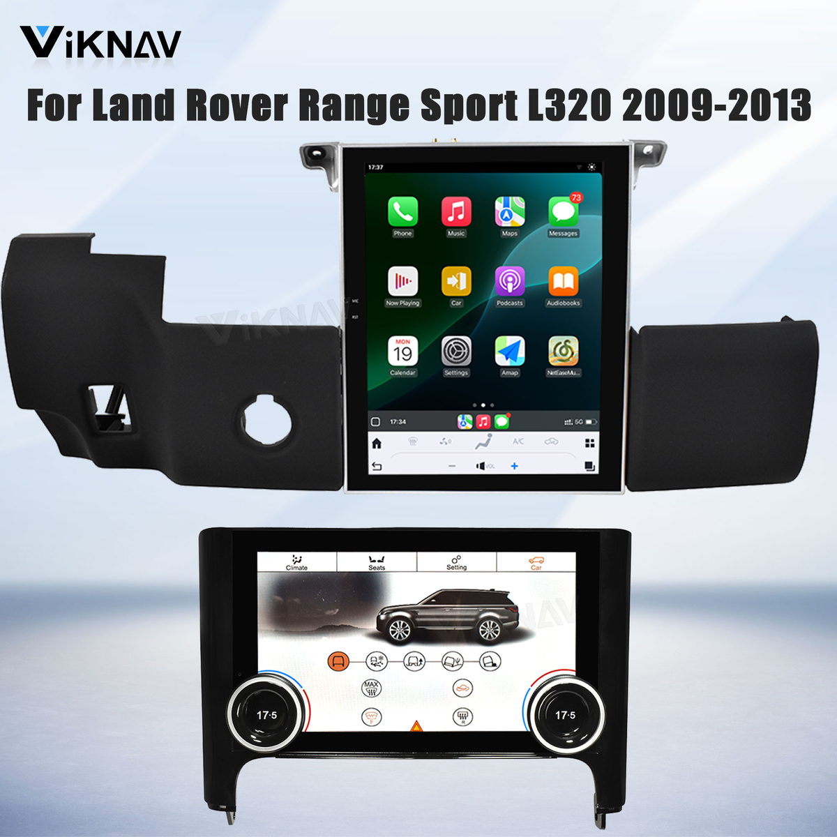 Viknav Android Radio AC Panel For Land Rover Range Sport L320 2009-2013 Wireless Carplay Android Auto Radio Touch Screen GPS Navigation Multimedia Player Air Conditioning Control