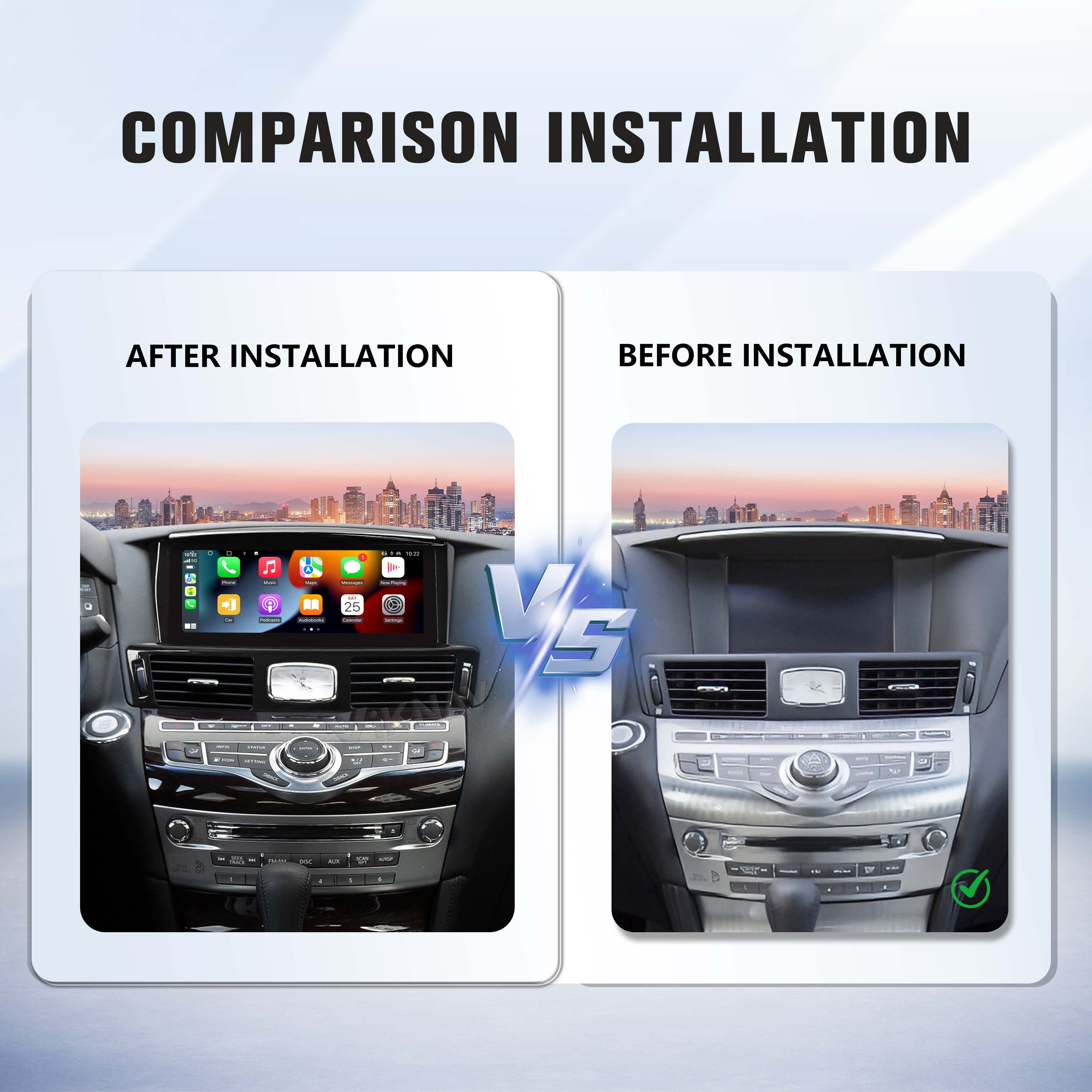 Viknav Android 10.25 inch Car Stereo For Infiniti Q70L/M25/M35/2013-2017 Wireless CarPlay & Android Auto GPS Navigation Head Unit