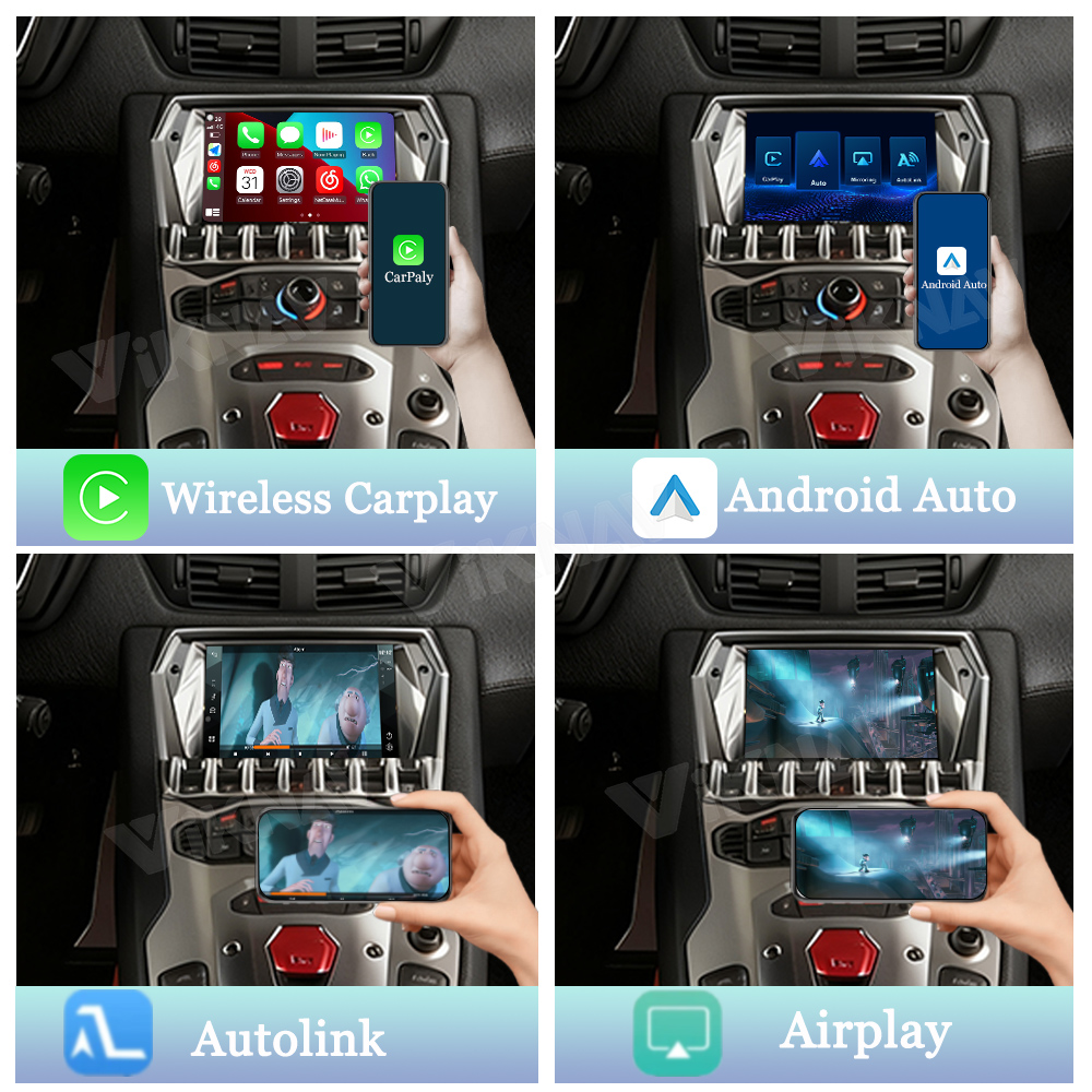 Viknav Linux System Decoder Box for Lamborghini Huracán Aventador 2011-2018 Vantage Upgrade Interface Wireless Carplay Android Auto Decoding Box Autolink Airplay