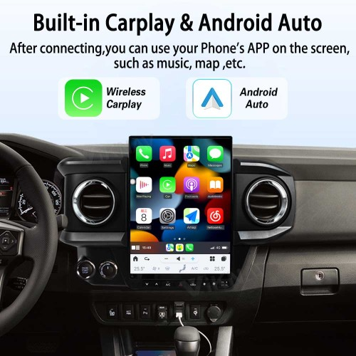Viknav Android 13.6 Inch Car Radio For Toyota Tacoma 2016-2023 Wireless Carplay Android Auto Multimedia player GPS Navigation Auto StereoTouch Screen