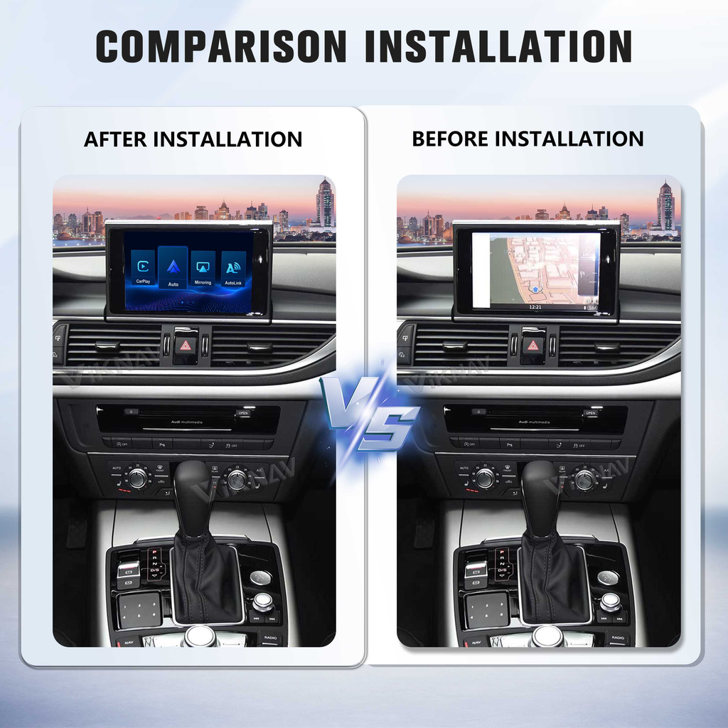 Viknav Linux System Decoder Box for AUDI A1 A4 A5 A6 A7 2009-2018 Upgrade Interface Wireless Carplay Android Auto Decoding Box Autolink Airplay