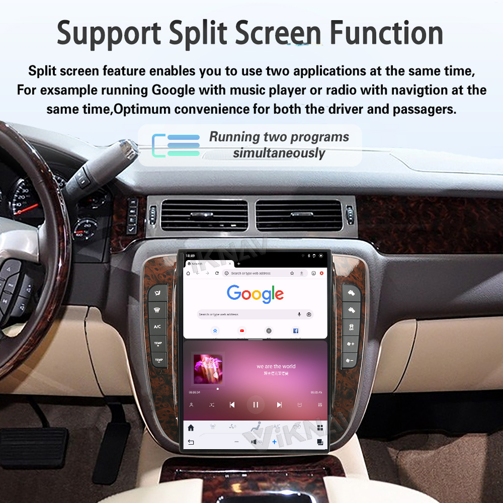 Viknav 14 inch Touch Screen Android Car Radio For GMC YUKON/Chevy Suburban Tahoe 2007-2013 Wireless Carplay GPS Navigation With 15.1 Inch Car Digital Cluster