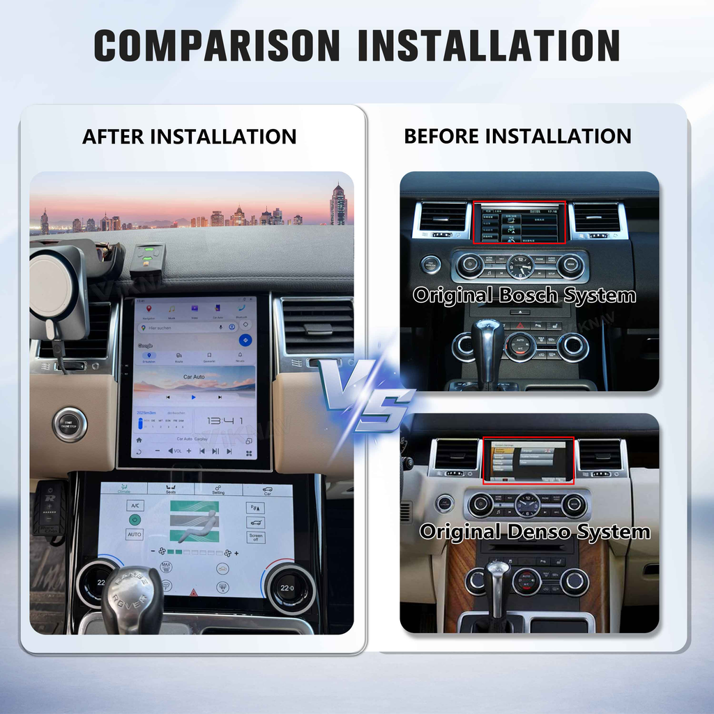 Viknav Android Radio AC Panel For Land Rover Range Sport L320 2009-2013 Wireless Carplay Android Auto Radio Touch Screen GPS Navigation Multimedia Player Air Conditioning Control