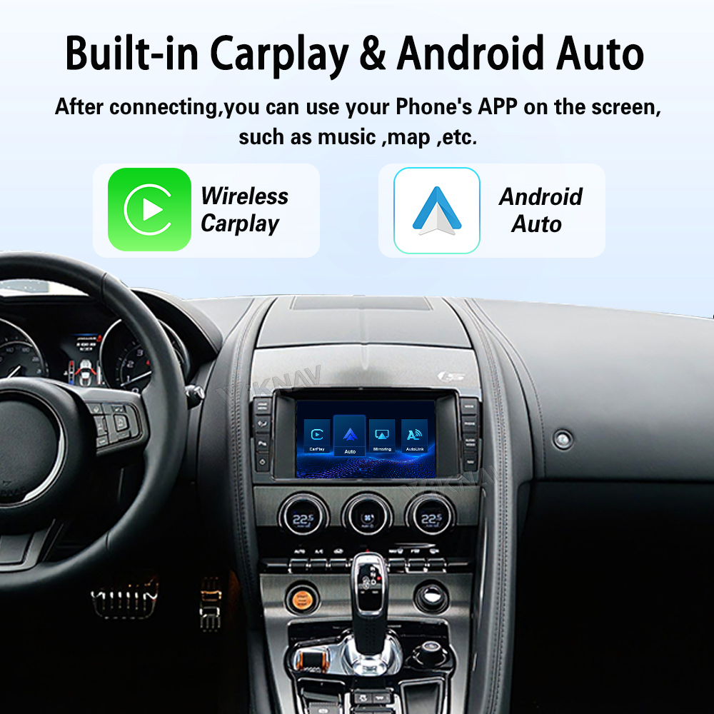 Viknav Linux System Decoder Box For Jaguar F-Type 2013-2018 OEM Harman System Upgrade Interface Wireless Carplay Android Auto Decoder Box Autolink Airplay