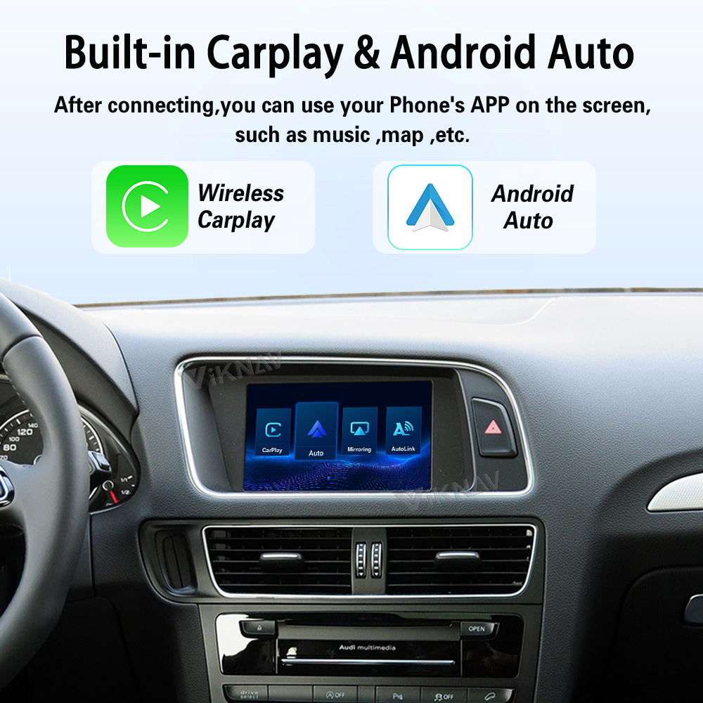 Viknav Linux System Decoder Box for AUDI Q3 Q5 Q7 2010-2018 Upgrade Interface Wireless Carplay Android Auto Decoding Box Autolink Airplay