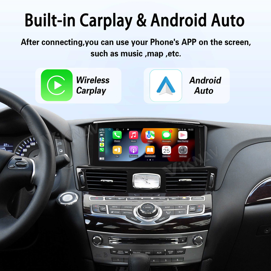 Viknav Android 10.25 inch Car Stereo For Infiniti Q70L/M25/M35/2013-2017 Wireless CarPlay & Android Auto GPS Navigation Head Unit