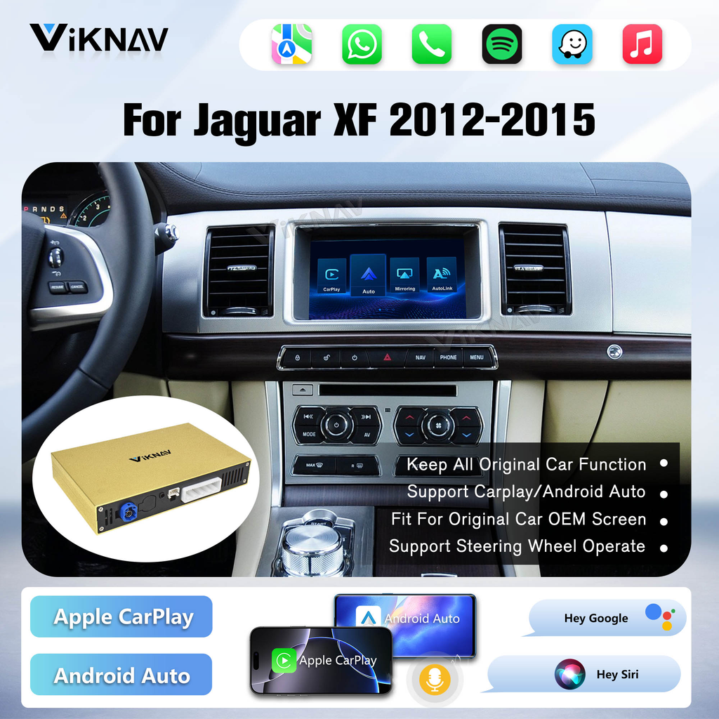 Viknav Linux System Decoder Box For Jaguar XF 2012-2018 OEM Bosch System Upgrade Interface Wireless Carplay Android Auto Decoder Box Autolink Airplay