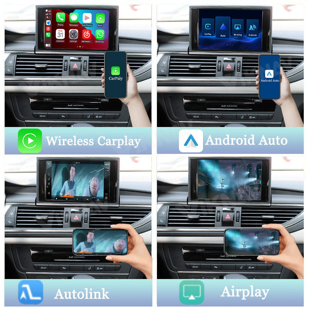 Viknav Linux System Decoder Box for AUDI A6 A7 2009-2018 Upgrade Interface Wireless Carplay Android Auto Decoding Box Autolink Airplay