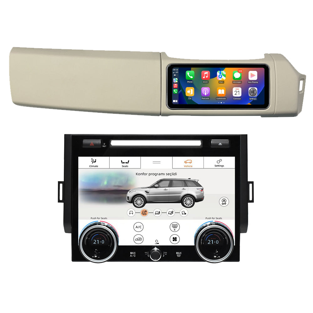 VIKNAV 12.3 Inch Android Car Radio and AC panel for Land Rover Range Rover Sport L494 2013-2017 Auto Stereo Screen Upgrade Wireless Carplay GPS Navigation Multimedia Player