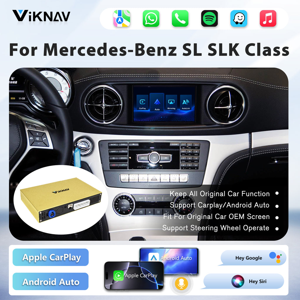 Viknav Linux System Decoder Box for Mercedes Benz Series Upgrade Interface Wireless Carplay Android Auto Decoding Box Autolink Airplay
