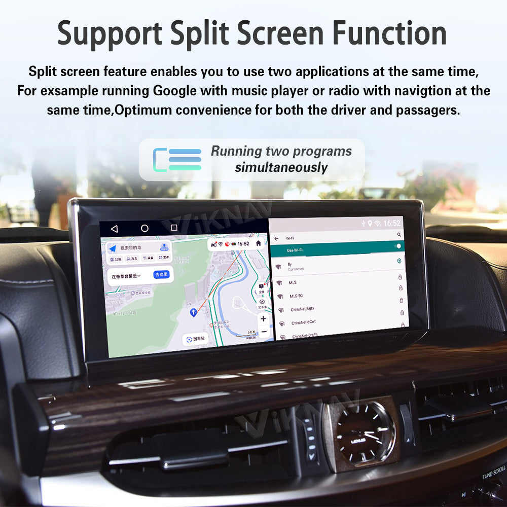 VIKNAV Wireless CarPlay Android Auto Decoder Android 13 Interface Box Qualcomm Snapdragon Upgrade for Lexus LX 570 2009-2021