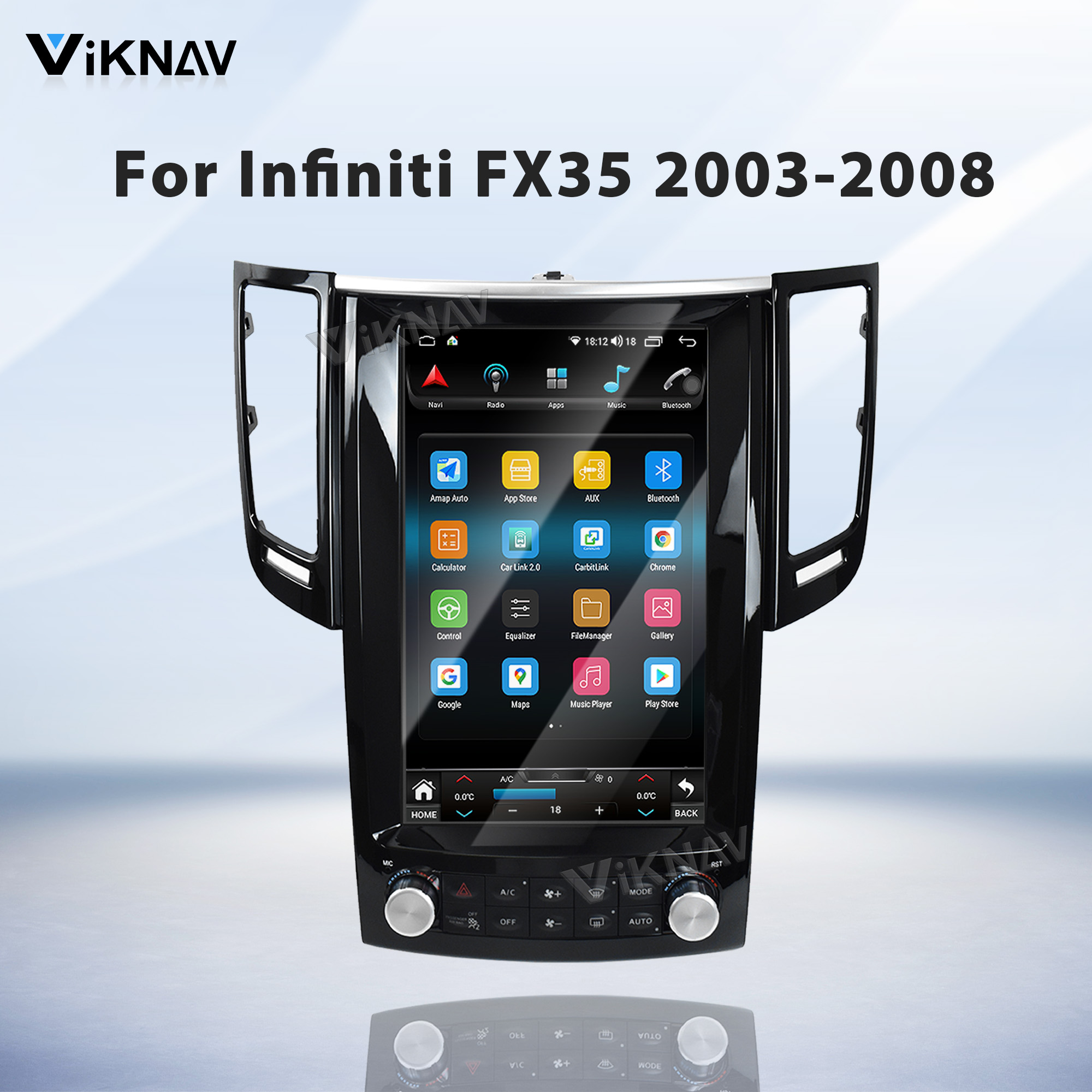 Viknav Android 12.1 inch Car Stereo For Infiniti FX35 2003-2008 Wireless CarPlay & Android Auto GPS Navigation Head Unit